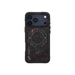 Ốp Lưng SKINARMA VEKTOR Cho iPhone 17 Pro/ 17 Pro Max Mặt Lưng Sợi Carbon Điểm Xuyết Hạt Đỏ Sạc Không Dây Mag-Charge
