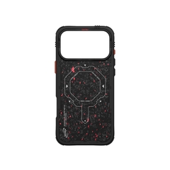 Ốp Lưng SKINARMA VEKTOR Cho iPhone 17 Pro/ 17 Pro Max Mặt Lưng Sợi Carbon Điểm Xuyết Hạt Đỏ Sạc Không Dây Mag-Charge