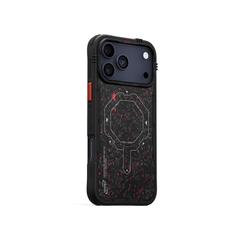 Ốp Lưng SKINARMA VEKTOR Cho iPhone 17 Pro/ 17 Pro Max Mặt Lưng Sợi Carbon Điểm Xuyết Hạt Đỏ Sạc Không Dây Mag-Charge