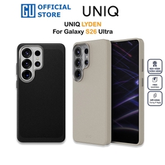 Ốp Lưng UNIQ LYDEN Cho Samsung Galaxy S26 Ultra Da Vegan Cao Cấp Viền Camera Kim Loại Lót Microfiber Hỗ Trợ MagClick