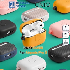 Ốp Bảo Vệ UNIQ CLYDE Cho AIRPODS PRO 3 Có Khóa Cài Nam Châm Bấm Nút Tự Bật Nắp Phối Hai Màu Thời Trang Có Sạc Không Dây