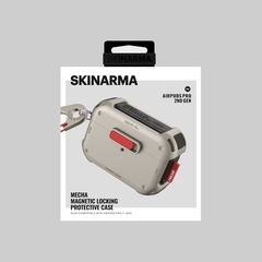 Ốp Bảo Vệ Skinarma MECHA Cho Airpods Pro 2/1 Thiết Kế Độc Đáo Có Khóa Cài Tặng Kèm Móc Đeo Zinc Alloy Chống Sốc Tốt