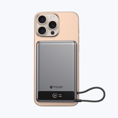 Pin Dự Phòng Không Dây Kèm Cáp MAZER MagLink70 Ai Qi2 15W/PD30W 10.000 mAh Chứng Nhận 3C Màn Hình Hiển Thị Thông Minh
