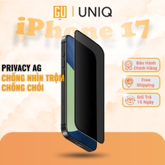 Kính Cường Lực Chống Nhìn Trộm iPhone 17 Series UNIQ Optix Covex PRIVACY AG Dày 0.33mm Bảo Vệ Sự Riêng Tư Và Chống Chói