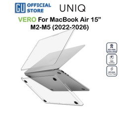 Ốp UNIQ VERO Cho MacBook Air 15 inch M2-M5 (2022-2026) Trong Suốt Bảo Vệ Toàn Diện Tặng Kèm Phủ Phím Và Nắp Che Webcam