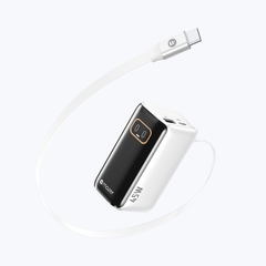 Pin Dự Phòng Kèm Cáp C MAZER PowerCharge Link R PD 45W Dung Lượng 10000mAh Dây Cáp Rút Type C Dài 70cm Chứng Nhận CCC