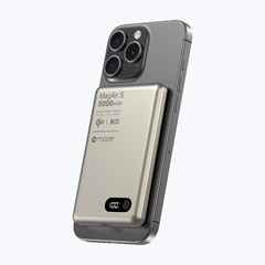 Pin Sạc Dự Phòng Không Dây MAZER MagAir S Qi2 15W PD 20W 5.000mAh Siêu Mỏng Màn Hình Số Hiển Thị Pin Và Trạng Thái Sạc