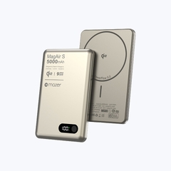 Pin Sạc Dự Phòng Không Dây MAZER MagAir S Qi2 15W PD 20W 5.000mAh Siêu Mỏng Màn Hình Số Hiển Thị Pin Và Trạng Thái Sạc