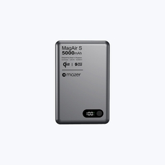 Pin Sạc Dự Phòng Không Dây MAZER MagAir S Qi2 15W PD 20W 5.000mAh Siêu Mỏng Màn Hình Số Hiển Thị Pin Và Trạng Thái Sạc