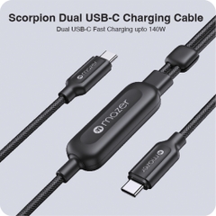 Dây Cáp Sạc Ra 2 Đầu USB-C MAZER InfiniteLink Scorpion PD 140W Dài 1.25m Chất Liệu Nylon Bện Bền Chắc Cao Cấp
