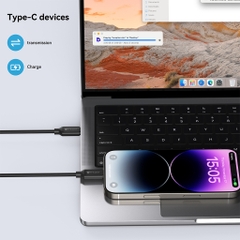 Dây Cáp Sạc Ra 2 Đầu USB-C MAZER InfiniteLink Scorpion PD 140W Dài 1.25m Chất Liệu Nylon Bện Bền Chắc Cao Cấp