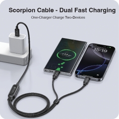 Dây Cáp Sạc Ra 2 Đầu USB-C MAZER InfiniteLink Scorpion PD 140W Dài 1.25m Chất Liệu Nylon Bện Bền Chắc Cao Cấp