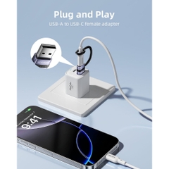 Cổng Chuyển OTG Innostyle FlexiLInk USB-A to USB-C Female Adapter With Silicone Tape ST-520 18W USB3.0 Tốc độ 5Gbps