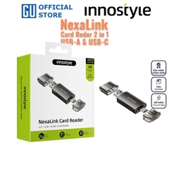 Đầu Đọc Thẻ Nhớ Innostyle NexaLink 2 in 1 Hai Cổng USB-C & USB-A Hỗ Trợ Các Loại Thẻ SD và MicroSD