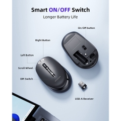 Chuột Không Dây Innostyle OfficeFlow Wireless Mouse Black Silent Click Kết Nối 2.4GHz Thiết Kế Công Thái Học Siêu Nhẹ