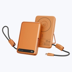 Pin Dự Phòng Không Dây Kèm Cáp MAZER MagLink19 Qi2 15W PD27W 10.000 mAh Chứng Nhận 3C Sạc Được Apple Watch Kèm Chân Đế