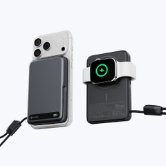 Pin Dự Phòng Không Dây Kèm Cáp MAZER MagLink19 Qi2 15W PD27W 10.000 mAh Chứng Nhận 3C Sạc Được Apple Watch Kèm Chân Đế