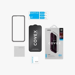 Kính Cường Lực UNIQ OPTIX COVEX VIVID Cho iPhone 18 Pro/ 18 Pro Max Viền Đen Công Nghệ DX2™ Trao Đổi Ion Kép Tăng Độ Bền