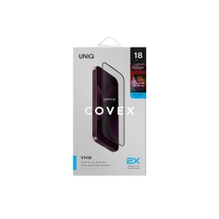 Kính Cường Lực UNIQ OPTIX COVEX VIVID Cho iPhone 18 Pro/ 18 Pro Max Viền Đen Công Nghệ DX2™ Trao Đổi Ion Kép Tăng Độ Bền