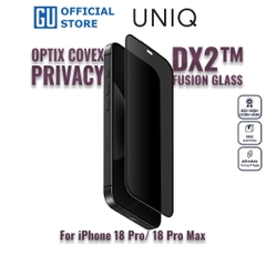 Kính Cường Lực Chống Nhìn Trộm UNIQ OPTIX COVEX PRIVACY Cho iPhone 18 Pro/ 18 Pro Max Công Nghệ DX2™ Tăng Độ Bền Chắc