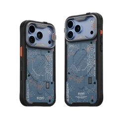 Ốp Lưng SKINARMA VIGOR XE Cho iPhone 18 Pro/ 18 Pro Max/ 17 Pro/ 17 Pro Max Họa Tiết Rằn Ri Kỹ Thuật Số Tặng Kèm Móc Đeo