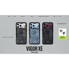 Ốp Lưng SKINARMA VIGOR XE Cho iPhone 18 Pro/ 18 Pro Max/ 17 Pro/ 17 Pro Max Họa Tiết Rằn Ri Kỹ Thuật Số Tặng Kèm Móc Đeo