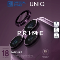 Kính Bảo Vệ Camera iPhone 18 Pro/ 18 Pro Max UNIQ OPTIX PRIME Được Chế Tác Từ Sapphire Viền Thép Không Gỉ Đạt Chuẩn IP68