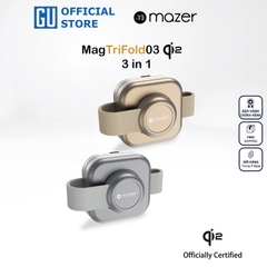Đế Sạc Không Dây MAZER 3in1 Qi2 MagTrifold03 Sạc Đồng Thời 3 Thiết Bị Công Suất 15W Đạt Chuẩn Qi2 & MaggSafe Gấp Gọn