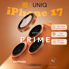 Kính Bảo Vệ Camera iPhone 17 Pro/ 17 Pro Max UNIQ OPTIX PRIME Được Chế Tác Từ Sapphire Viền Thép Không Gỉ