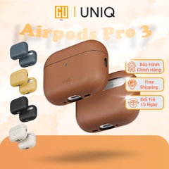 Ốp Bảo Vệ UNIQ LYDEN VEX Cho Apple Airpods Pro 3 Da Nhân Tạo Cao Cấp Hỗ Trợ Sạc Có Dây Tương Thích Sạc Không Dây