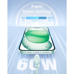Cáp INNOSTYLE POWERNOVA 60W Type C to C Dài 1.5m USB2.0 Tốc Độ Truyền Dữ Liệu 480Mbps Thiết Kế TPE Sợi Bện