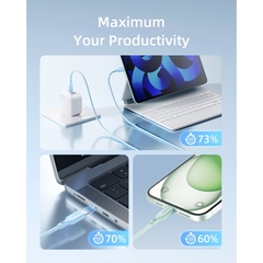 Cáp INNOSTYLE POWERNOVA 60W Type C to C Dài 1.5m USB2.0 Tốc Độ Truyền Dữ Liệu 480Mbps Thiết Kế TPE Sợi Bện