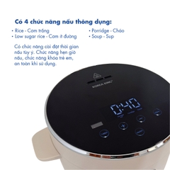 PRC-12SLJT_B Nồi cơm điện Korea King (có chức năng tách đường, dung tích 1.2L, công suất 400 W, mặt kính đen)-Hàng chính hãng