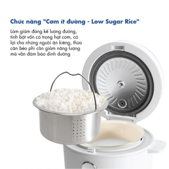 PRC-12SLJT_B Nồi cơm điện Korea King (có chức năng tách đường, dung tích 1.2L, công suất 400 W, mặt kính đen)-Hàng chính hãng