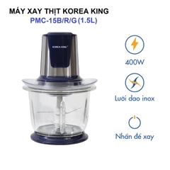 PMC-15B/R/G Máy xay thịt Korea King (điện áp 220v/50Hz, công suất 400W, dung tích 1.5L, màu xanh)-Hàng chính hãng