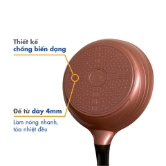 KFP-26CI Chảo không dính Korea King cạn, đường kính 26cm, đáy màu hồng - Hàng chính hãng