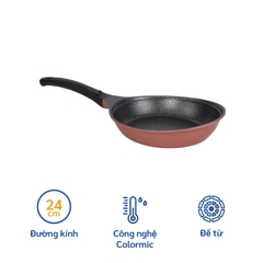 KFP-24CI Chảo không dính Korea King cạn, đường kính 24cm, đáy màu hồng - Hàng chính hãng