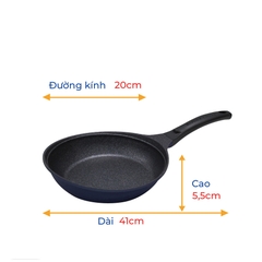KFP-20CI Chảo không dính Korea King cạn đường kính 20cm, đáy màu xanh - Hàng chính hãng