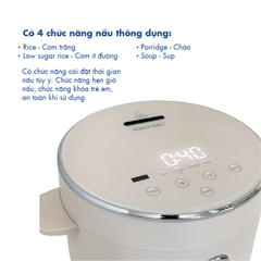 PRC-12SLJT_W Nồi cơm điện Korea King (có chức năng tách đường, dung tích 1.2L, công suất 400 W, mặt kính trắng)-Hàng chính hãng