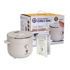 PRC-12SLJT_W Nồi cơm điện Korea King (có chức năng tách đường, dung tích 1.2L, công suất 400 W, mặt kính trắng)-Hàng chính hãng