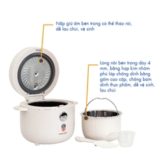 PRC-12SLJT_W Nồi cơm điện Korea King (có chức năng tách đường, dung tích 1.2L, công suất 400 W, mặt kính trắng)-Hàng chính hãng