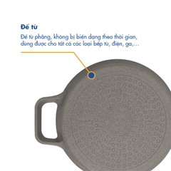 KP-24LI Nồi nấu Levante đáy từ Korea King (Nồi, nắp bằng nhôm đúc, đường kính 24cm, màu nâu) - Hàng chính hãng