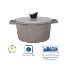 KP-28LI Nồi nấu Levante đáy từ Korea King (Nồi, nắp bằng nhôm đúc, đường kính 20cm, màu xanh) - Hàng chính hãng