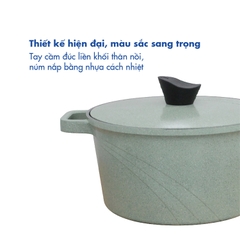 KP-3LI - Bộ nồi Levante đáy từ (Nồi, nắp bằng nhôm đúc, đường kính 20, 24, 28cm, màu xanh) - Hàng chính hãng