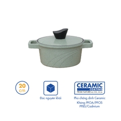 KP-20LI Nồi nấu Levante đáy từ Korea King (Nồi, nắp bằng nhôm đúc, đường kính 20cm, màu xanh) - Hàng chính hãng