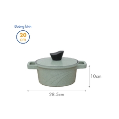 KP-20LI Nồi nấu Levante đáy từ Korea King (Nồi, nắp bằng nhôm đúc, đường kính 20cm, màu xanh) - Hàng chính hãng