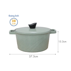 KP-28LI Nồi nấu Levante đáy từ Korea King (Nồi, nắp bằng nhôm đúc, đường kính 20cm, màu xanh) - Hàng chính hãng