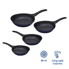KFP-24CI Chảo không dính Korea King cạn, đường kính 24cm, đáy màu xanh - Hàng chính hãng