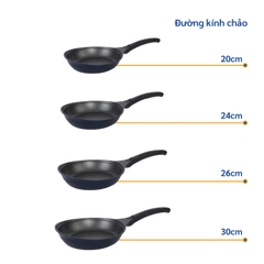 KFP-24CI Chảo không dính Korea King cạn, đường kính 24cm, đáy màu xanh - Hàng chính hãng