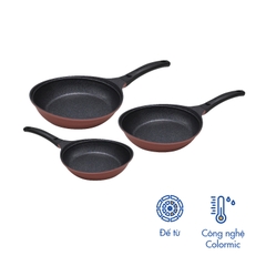 KFP-20,26,30CI Bộ combo chảo cạn Colormic Korea King size 20,26,30cm-Màu Xanh